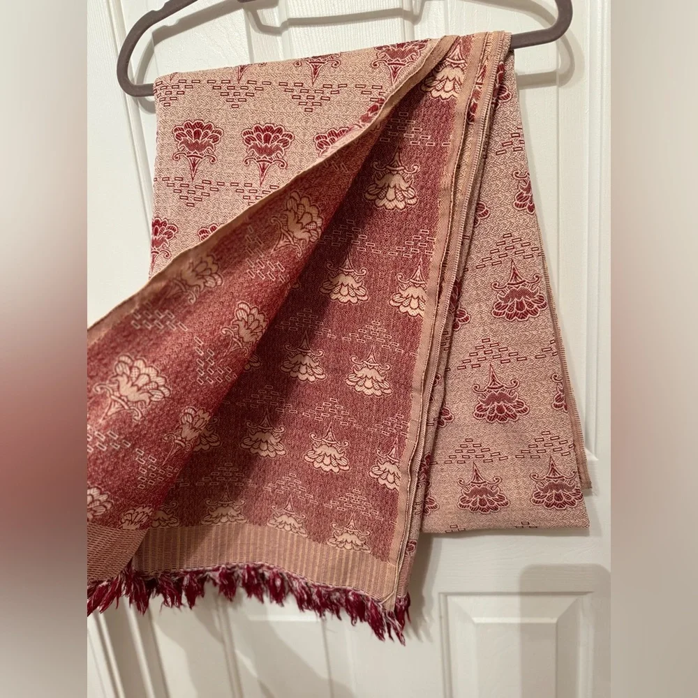 51” x84” Burgundy/ Red /,White Throw, Custom Blanket